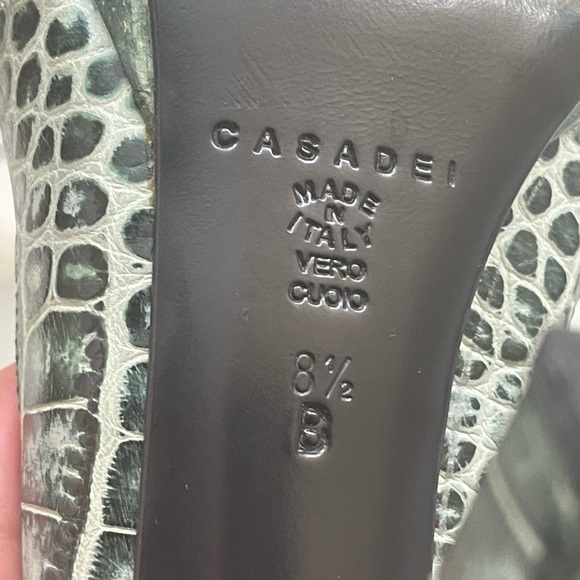 Casadei animal print green/beige heels size 8.5M - Picture 14 of 14
